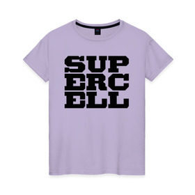Женская футболка хлопок с принтом SUPERCELL в Петрозаводске, 100% хлопок | прямой крой, круглый вырез горловины, длина до линии бедер, слегка спущенное плечо | supercell | игра | клеш | клэш | суперселл