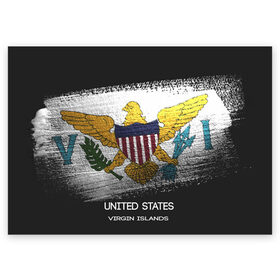 Поздравительная открытка с принтом Виргинские Острова в Петрозаводске, 100% бумага | плотность бумаги 280 г/м2, матовая, на обратной стороне линовка и место для марки
 | urban | usa | виргинские острова | город | мир | путешествие | символика | страны | флаг