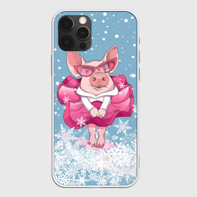 Чехол для iPhone 12 Pro Max с принтом Свинка в розовом в Петрозаводске, Силикон |  | 2019 | год свиньи | милая свинка | новогодний подарок | новый год | новый год 2019 | подарок на новый год | прикольная свинка | свинка в розовом | свинья | символ 2019 года | снег | снежинки