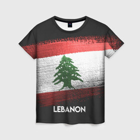 Женская футболка 3D с принтом LEBANON(Ливан) в Петрозаводске, 100% полиэфир ( синтетическое хлопкоподобное полотно) | прямой крой, круглый вырез горловины, длина до линии бедер | lebanon | urban | город | ливан | мир | путешествие | символика | страны | флаг