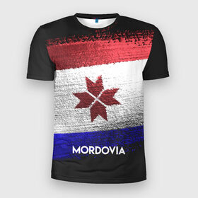 Мужская футболка 3D спортивная с принтом MORDOVIA(Мордовия) в Петрозаводске, 100% полиэстер с улучшенными характеристиками | приталенный силуэт, круглая горловина, широкие плечи, сужается к линии бедра | Тематика изображения на принте: urban | город | мир | мордовия | путешествие | символика | страны | флаг
