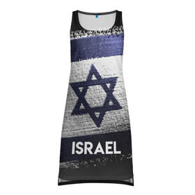 Платье-майка 3D с принтом Israel(Израиль) в Петрозаводске, 100% полиэстер | полуприлегающий силуэт, широкие бретели, круглый вырез горловины, удлиненный подол сзади. | israel | urban | город | израиль | мир | путешествие | символика | страны | флаг