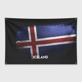 Флаг-баннер с принтом Iceland(Исландия) в Петрозаводске, 100% полиэстер | размер 67 х 109 см, плотность ткани — 95 г/м2; по краям флага есть четыре люверса для крепления | iceland | urban | город | мир | путешествие | символика | страны | флаг