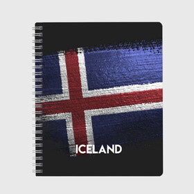 Тетрадь с принтом Iceland(Исландия) в Петрозаводске, 100% бумага | 48 листов, плотность листов — 60 г/м2, плотность картонной обложки — 250 г/м2. Листы скреплены сбоку удобной пружинной спиралью. Уголки страниц и обложки скругленные. Цвет линий — светло-серый
 | iceland | urban | город | мир | путешествие | символика | страны | флаг