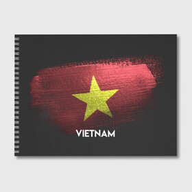 Альбом для рисования с принтом VIETNAM(Вьетнам) в Петрозаводске, 100% бумага
 | матовая бумага, плотность 200 мг. | Тематика изображения на принте: urban | vietnam | город | мир | путешествие | символика | страны | флаг