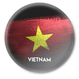 Значок с принтом VIETNAM(Вьетнам) в Петрозаводске,  металл | круглая форма, металлическая застежка в виде булавки | Тематика изображения на принте: urban | vietnam | город | мир | путешествие | символика | страны | флаг