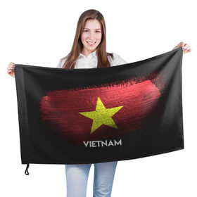 Флаг 3D с принтом VIETNAM(Вьетнам) в Петрозаводске, 100% полиэстер | плотность ткани — 95 г/м2, размер — 67 х 109 см. Принт наносится с одной стороны | urban | vietnam | город | мир | путешествие | символика | страны | флаг