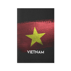 Обложка для паспорта матовая кожа с принтом VIETNAM(Вьетнам) в Петрозаводске, натуральная матовая кожа | размер 19,3 х 13,7 см; прозрачные пластиковые крепления | Тематика изображения на принте: urban | vietnam | город | мир | путешествие | символика | страны | флаг