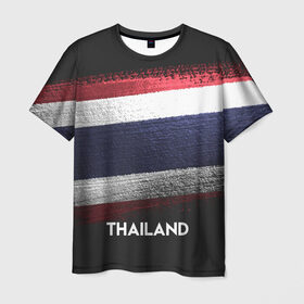 Мужская футболка 3D с принтом Тайланд(Thailand) в Петрозаводске, 100% полиэфир | прямой крой, круглый вырез горловины, длина до линии бедер | thailand | urban | город | мир | путешествие | символика | страны | таиланд | флаг