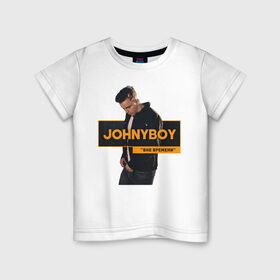Детская футболка хлопок с принтом Johnyboy в Петрозаводске, 100% хлопок | круглый вырез горловины, полуприлегающий силуэт, длина до линии бедер | johnyboy | джонибой | джонни бой