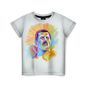 Детская футболка 3D с принтом Freddie Mercury в Петрозаводске, 100% гипоаллергенный полиэфир | прямой крой, круглый вырез горловины, длина до линии бедер, чуть спущенное плечо, ткань немного тянется | freddie mercury | queen | фредди меркьюри
