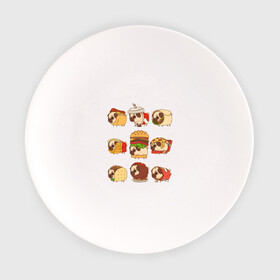 Тарелка с принтом Мопсы в Петрозаводске, фарфор | диаметр - 210 мм
диаметр для нанесения принта - 120 мм | fastfood | pug | бургер | еда | кола | пицца | собака | фастфуд | хотдог | чипсы | шаурма