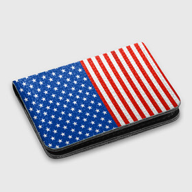 Картхолдер с принтом с принтом Американский Флаг в Петрозаводске, натуральная матовая кожа | размер 7,3 х 10 см; кардхолдер имеет 4 кармана для карт; | америка | вашингтон | звезды | патриот | сша | трамп | триколор