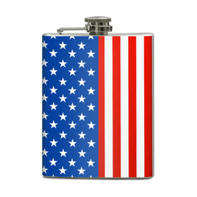 Фляга с принтом Американский Флаг в Петрозаводске, металлический корпус | емкость 0,22 л, размер 125 х 94 мм. Виниловая наклейка запечатывается полностью | америка | вашингтон | звезды | патриот | сша | трамп | триколор