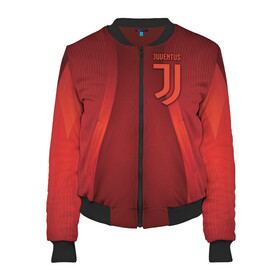 Женский бомбер 3D с принтом Juventus new uniform в Петрозаводске, 100% полиэстер | застегивается на молнию, по бокам два кармана без застежек, мягкие манжеты, по низу бомбера и на воротнике — эластичная резинка | club | football | juventus | белый | италия | клуб | форма | черный | ювентус