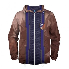 Мужская ветровка 3D с принтом Atletico Madrid #1 в Петрозаводске, 100% полиэстер | подол и капюшон оформлены резинкой с фиксаторами, два кармана без застежек по бокам, один потайной карман на груди | 