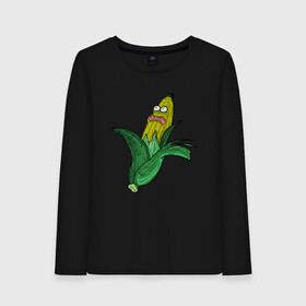 Женский лонгслив хлопок с принтом Живая кукуруза в Петрозаводске, 100% хлопок |  | живая кукуруза | кукуруза | монстр | початок