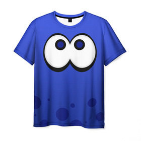 Мужская футболка 3D с принтом Splatoon Blue Squid в Петрозаводске, 100% полиэфир | прямой крой, круглый вырез горловины, длина до линии бедер | Тематика изображения на принте: 