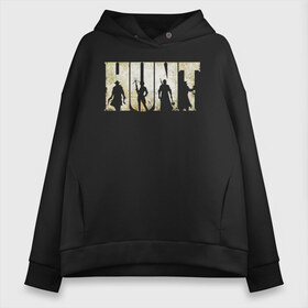 Женское худи Oversize хлопок с принтом Hunt Showdown Logo в Петрозаводске, френч-терри — 70% хлопок, 30% полиэстер. Мягкий теплый начес внутри —100% хлопок | боковые карманы, эластичные манжеты и нижняя кромка, капюшон на магнитной кнопке | horror | hunt horrors of the gilded age | hunt showdown | hunt showdown logo | hunt: showdown | охота | ужасы золотого века