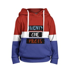 Детская толстовка 3D с принтом Twenty one pilots в Петрозаводске, 100% полиэстер | двухслойный капюшон со шнурком для регулировки, мягкие манжеты на рукавах и по низу толстовки, спереди карман-кенгуру с мягким внутренним слоем | Тематика изображения на принте: 21 pilots | josh dun | music | rock | twenty one pilots | tyler joseph | джош дан | музыка | рок | тайлер джозеф