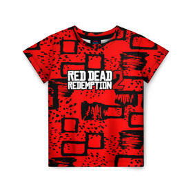 Детская футболка 3D с принтом red dead redemption 2 в Петрозаводске, 100% гипоаллергенный полиэфир | прямой крой, круглый вырез горловины, длина до линии бедер, чуть спущенное плечо, ткань немного тянется | game | red dead | red dead redemption 2 | redemption 2 | rockstar games | бандиты | дикий запад | игры | ковбои | оружие