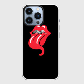 Чехол для iPhone 13 Pro с принтом Monsters Kiss в Петрозаводске,  |  | Тематика изображения на принте: halloween | jagger | lips | mick | monster | rock | rolling | stones | tongue | tooth | вольные | губы | джаггер | зубы | камни | катящиеся | мик | монстер | рок | странники | хеллоуин | хэллоуин | язык