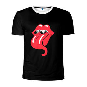 Мужская футболка 3D спортивная с принтом Monsters Kiss в Петрозаводске, 100% полиэстер с улучшенными характеристиками | приталенный силуэт, круглая горловина, широкие плечи, сужается к линии бедра | Тематика изображения на принте: halloween | jagger | lips | mick | monster | rock | rolling | stones | tongue | tooth | вольные | губы | джаггер | зубы | камни | катящиеся | мик | монстер | рок | странники | хеллоуин | хэллоуин | язык