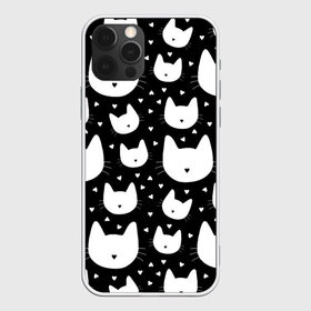 Чехол для iPhone 12 Pro Max с принтом Love Cats Pattern в Петрозаводске, Силикон |  | Тематика изображения на принте: белый | кот | котенок | котэ | котя | котята | кошка | любовь | мимими | паттерн | сердечки | сердце | силуэт | черный | я люблю кошек