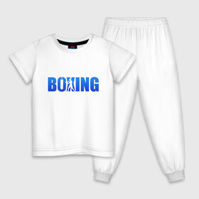 Детская пижама хлопок с принтом Boxing blue ring в Петрозаводске, 100% хлопок |  брюки и футболка прямого кроя, без карманов, на брюках мягкая резинка на поясе и по низу штанин
 | boxing | бокс | спорт