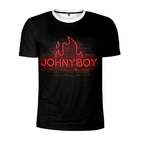 Мужская футболка 3D спортивная с принтом Johnyboy в Петрозаводске, 100% полиэстер с улучшенными характеристиками | приталенный силуэт, круглая горловина, широкие плечи, сужается к линии бедра | johnyboy | денис василенко | джонибой