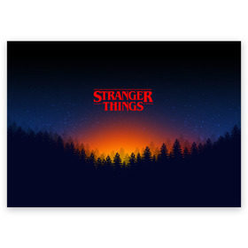 Поздравительная открытка с принтом STRANGER THINGS в Петрозаводске, 100% бумага | плотность бумаги 280 г/м2, матовая, на обратной стороне линовка и место для марки
 | Тематика изображения на принте: 011 | eleven | friends don t lie | netflix | stranger things | демогоргон | нетфликс | одиннадцатая | очень странные дела | сериалы