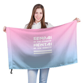 Флаг 3D с принтом Senpai in the streets в Петрозаводске, 100% полиэстер | плотность ткани — 95 г/м2, размер — 67 х 109 см. Принт наносится с одной стороны | ahegao | kawaii | lips | o face | senpai | аниме | ахегао | семпай | сенпай