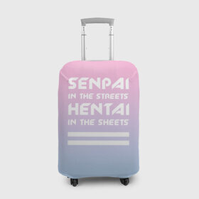 Чехол для чемодана 3D с принтом Senpai in the streets в Петрозаводске, 86% полиэфир, 14% спандекс | двустороннее нанесение принта, прорези для ручек и колес | ahegao | kawaii | lips | o face | senpai | аниме | ахегао | семпай | сенпай