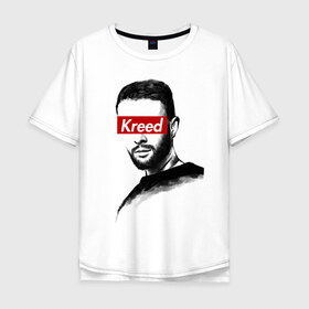 Мужская футболка хлопок Oversize с принтом Kreed в Петрозаводске, 100% хлопок | свободный крой, круглый ворот, “спинка” длиннее передней части | black star | блек стар | егор | крид | невеста | олимп