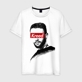 Мужская футболка хлопок с принтом Kreed в Петрозаводске, 100% хлопок | прямой крой, круглый вырез горловины, длина до линии бедер, слегка спущенное плечо. | black star | блек стар | егор | крид | невеста | олимп