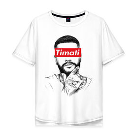Мужская футболка хлопок Oversize с принтом Timati в Петрозаводске, 100% хлопок | свободный крой, круглый ворот, “спинка” длиннее передней части | black star | rap | блек стар | мафия | олимп | рэп