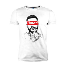 Мужская футболка премиум с принтом Timati в Петрозаводске, 92% хлопок, 8% лайкра | приталенный силуэт, круглый вырез ворота, длина до линии бедра, короткий рукав | black star | rap | блек стар | мафия | олимп | рэп