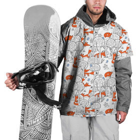 Накидка на куртку 3D с принтом Лисички в зимнем лесу в Петрозаводске, 100% полиэстер |  | 