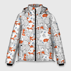Мужская зимняя куртка 3D с принтом Лисички в зимнем лесу в Петрозаводске, верх — 100% полиэстер; подкладка — 100% полиэстер; утеплитель — 100% полиэстер | длина ниже бедра, свободный силуэт Оверсайз. Есть воротник-стойка, отстегивающийся капюшон и ветрозащитная планка. 

Боковые карманы с листочкой на кнопках и внутренний карман на молнии. | 