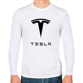 Мужской лонгслив хлопок с принтом TESLA в Петрозаводске, 100% хлопок |  | brand | car | elon mask | tesla | авто | бренд | илон | илон маск | маск | машина | тесла | электрокар