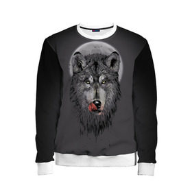 Детский свитшот 3D с принтом Волк Облизывается в Петрозаводске, 100% полиэстер | свободная посадка, прямой крой, мягкая тканевая резинка на рукавах и понизу свитшота | Тематика изображения на принте: forest | grey | moon | werewolf | werewolfs | white | wolf | wolfs | белый | волк | волки | волчата | волченок | волчица | волчицы | лес | луна | оборотень | оборотни | серый | язык