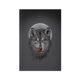 Обложка для паспорта матовая кожа с принтом Волк Облизывается в Петрозаводске, натуральная матовая кожа | размер 19,3 х 13,7 см; прозрачные пластиковые крепления | forest | grey | moon | werewolf | werewolfs | white | wolf | wolfs | белый | волк | волки | волчата | волченок | волчица | волчицы | лес | луна | оборотень | оборотни | серый | язык