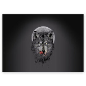 Поздравительная открытка с принтом Волк Облизывается в Петрозаводске, 100% бумага | плотность бумаги 280 г/м2, матовая, на обратной стороне линовка и место для марки
 | forest | grey | moon | werewolf | werewolfs | white | wolf | wolfs | белый | волк | волки | волчата | волченок | волчица | волчицы | лес | луна | оборотень | оборотни | серый | язык