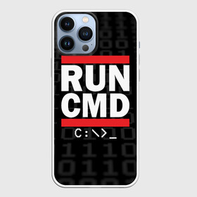 Чехол для iPhone 13 Pro Max с принтом RUN CMD в Петрозаводске,  |  | Тематика изображения на принте: admin | administrator | calm | cmd | code | coder | coding | dmc | engineer | job | keep | programmer | run | администратор | айти | инженер | код | кодинг | программа | программист | профессия | сисадмин