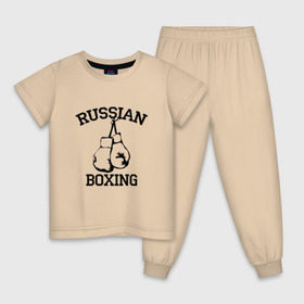 Детская пижама хлопок с принтом RUSSIAN BOXING в Петрозаводске, 100% хлопок |  брюки и футболка прямого кроя, без карманов, на брюках мягкая резинка на поясе и по низу штанин
 | Тематика изображения на принте: 