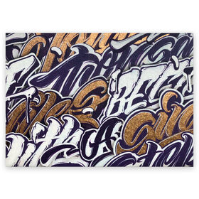 Поздравительная открытка с принтом Single step в Петрозаводске, 100% бумага | плотность бумаги 280 г/м2, матовая, на обратной стороне линовка и место для марки
 | gold | graffity | street art | граффити | стрит арт