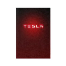 Обложка для паспорта матовая кожа с принтом TESLA в Петрозаводске, натуральная матовая кожа | размер 19,3 х 13,7 см; прозрачные пластиковые крепления | brand | car | elon mask | tesla | авто | бренд | илон | илон маск | маск | машина | тесла | электрокар