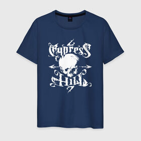 Мужская футболка хлопок с принтом Cypress Hill в Петрозаводске, 100% хлопок | прямой крой, круглый вырез горловины, длина до линии бедер, слегка спущенное плечо. | cypress hill | hip hop | music | rap | музыка | рэп | хип хоп | череп