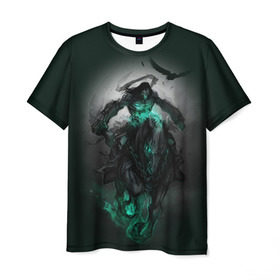 Мужская футболка 3D с принтом Darksiders III в Петрозаводске, 100% полиэфир | прямой крой, круглый вырез горловины, длина до линии бедер | playstation | ворон | всадник | конь | яд | ярость