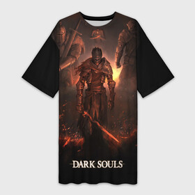 Платье-футболка 3D с принтом Dark Souls в Петрозаводске,  |  | 3 | dark | darksouls | praise | soul | souls | the sun | дарк | души | мертвец | рыцарь | соул | соулс | тёмные